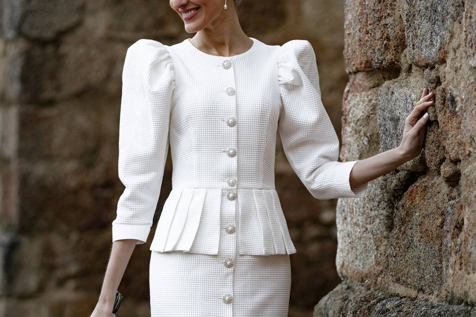 Vestido de piqué blanco