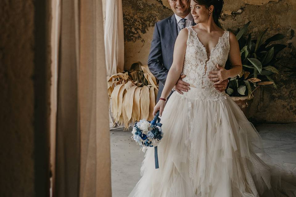 Novios en los porches