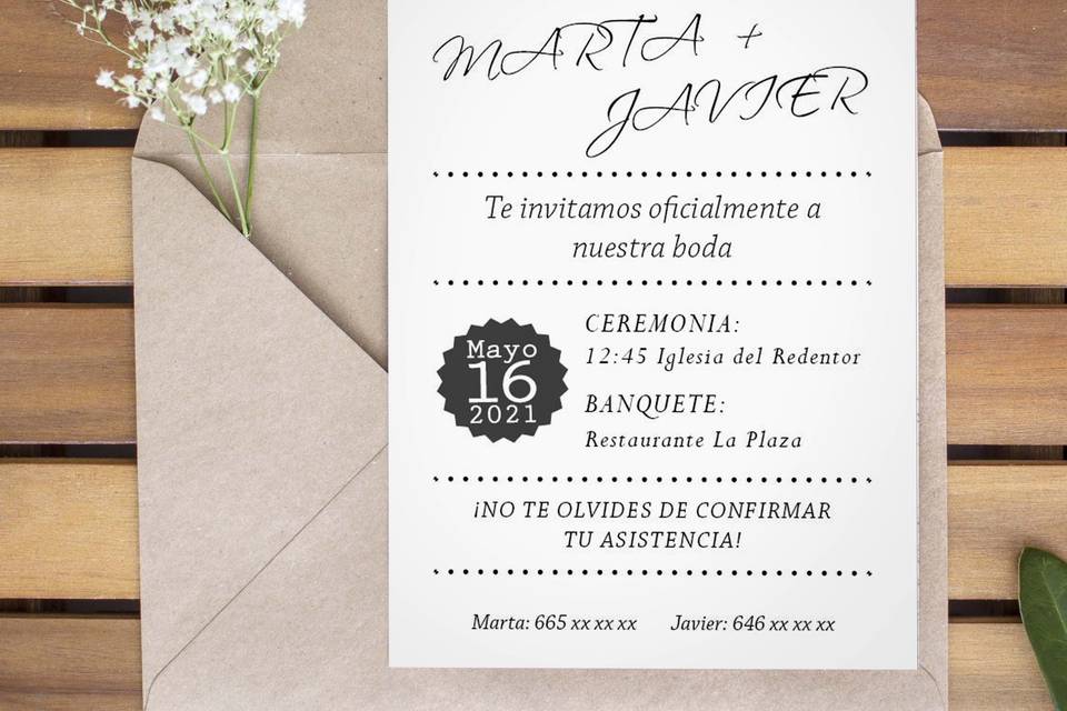 Invitación sencilla