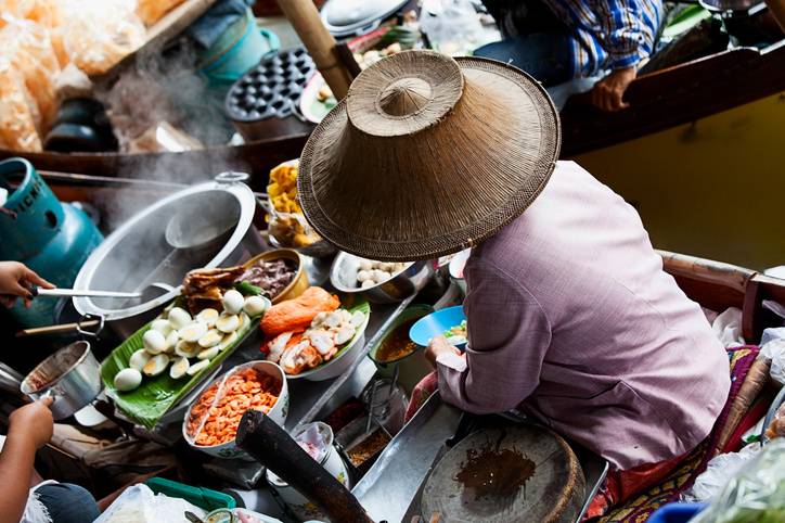 Mercado flotante en Bangkok