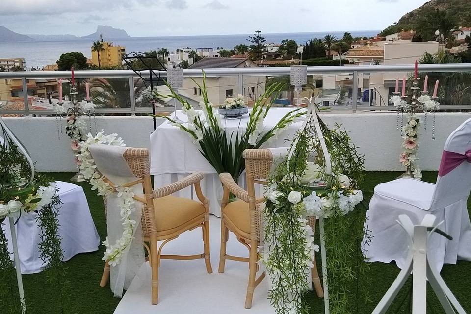 Boda con vista al mar