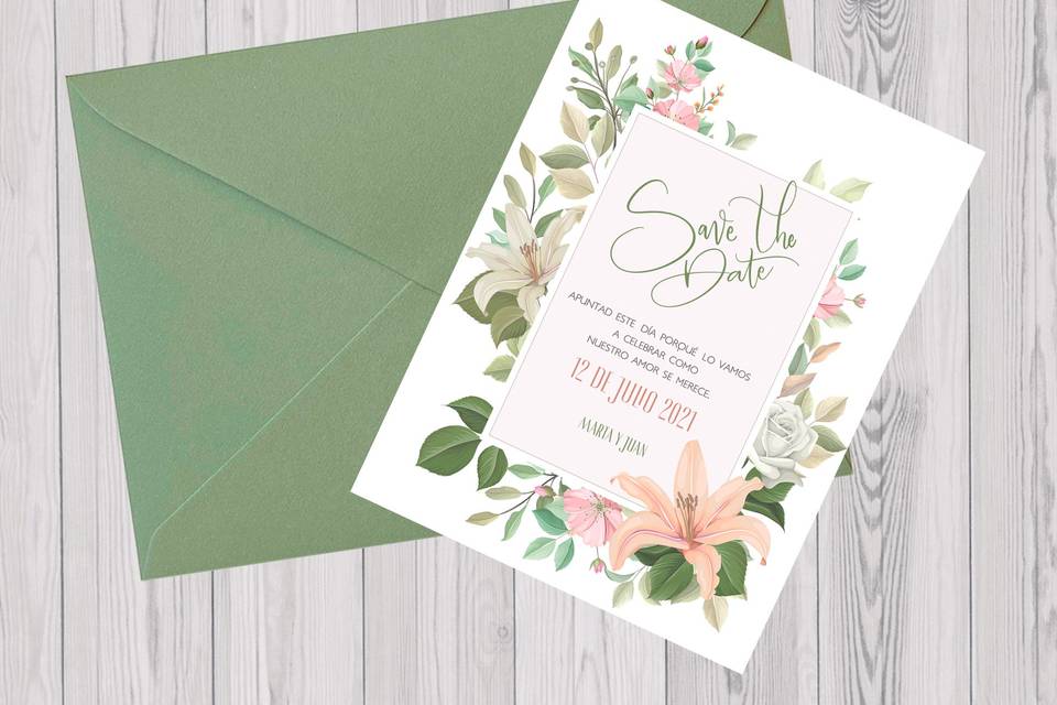 Save the date floral