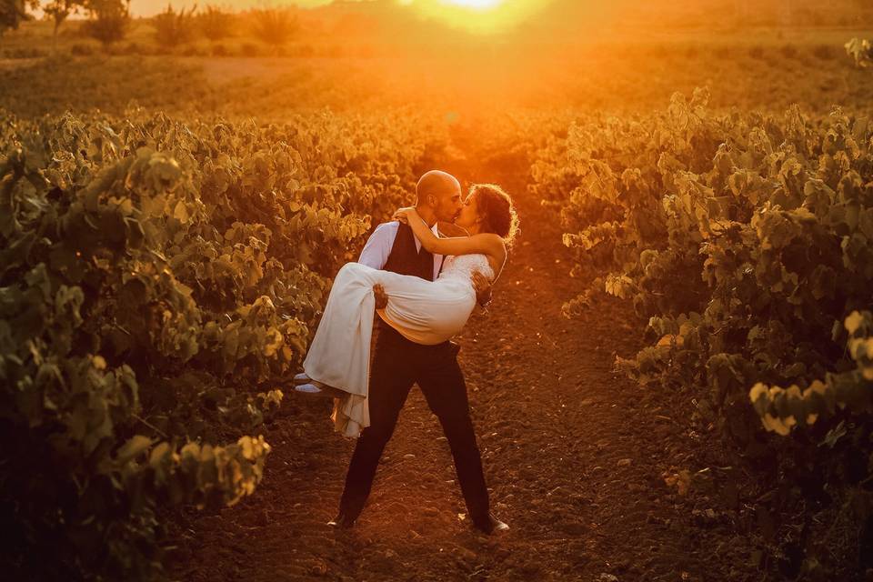 Puesta de sol en la boda