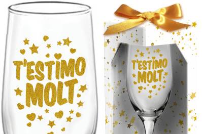 Copa cristal t'estimo molt