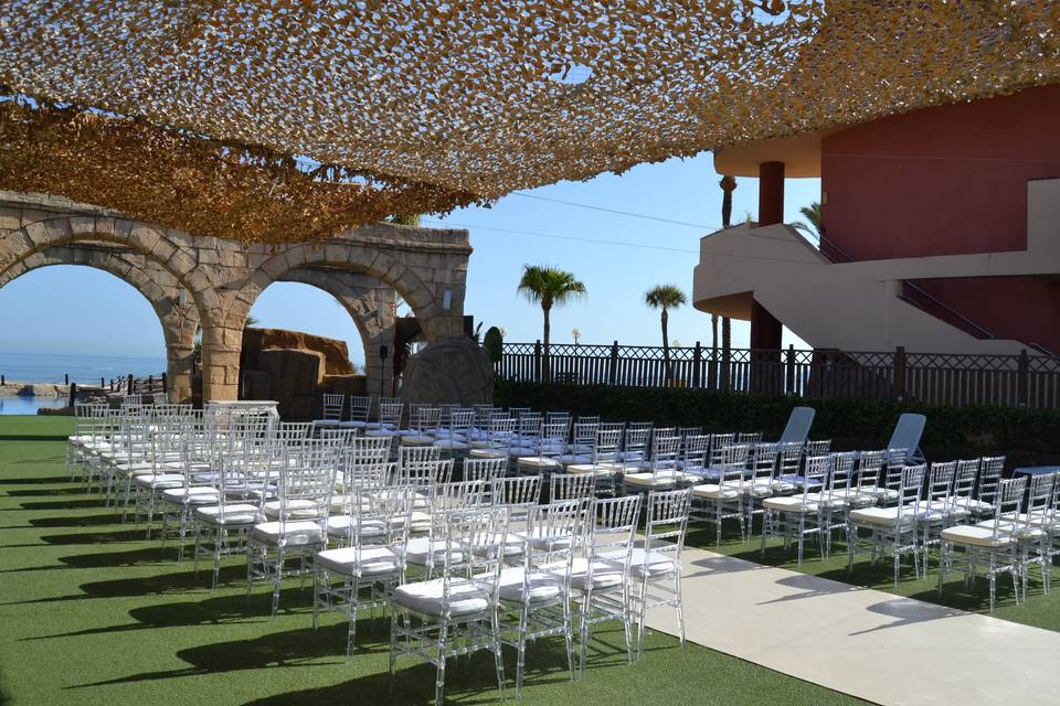 Boda en la terraza hydros