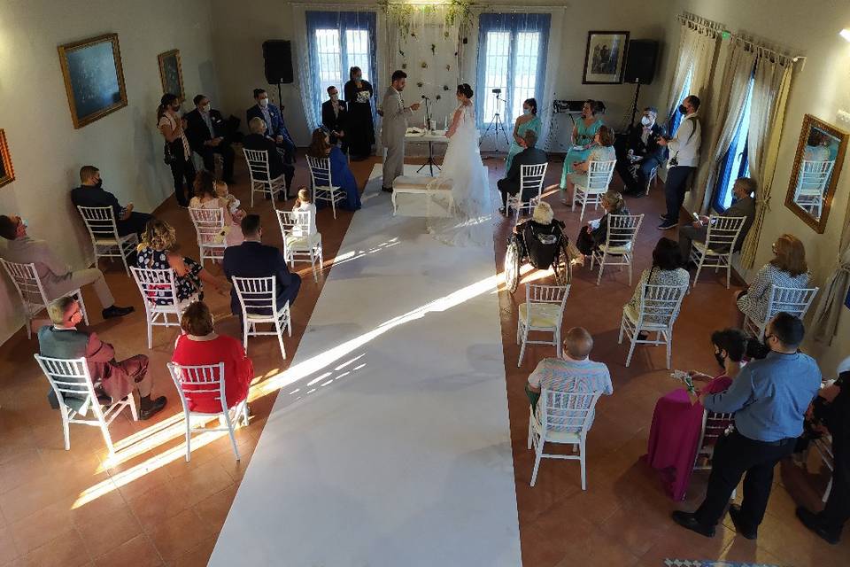 Boda civil en salón