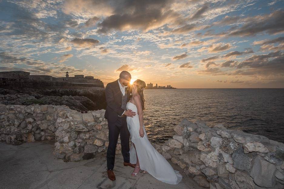 Novios en sesión postboda