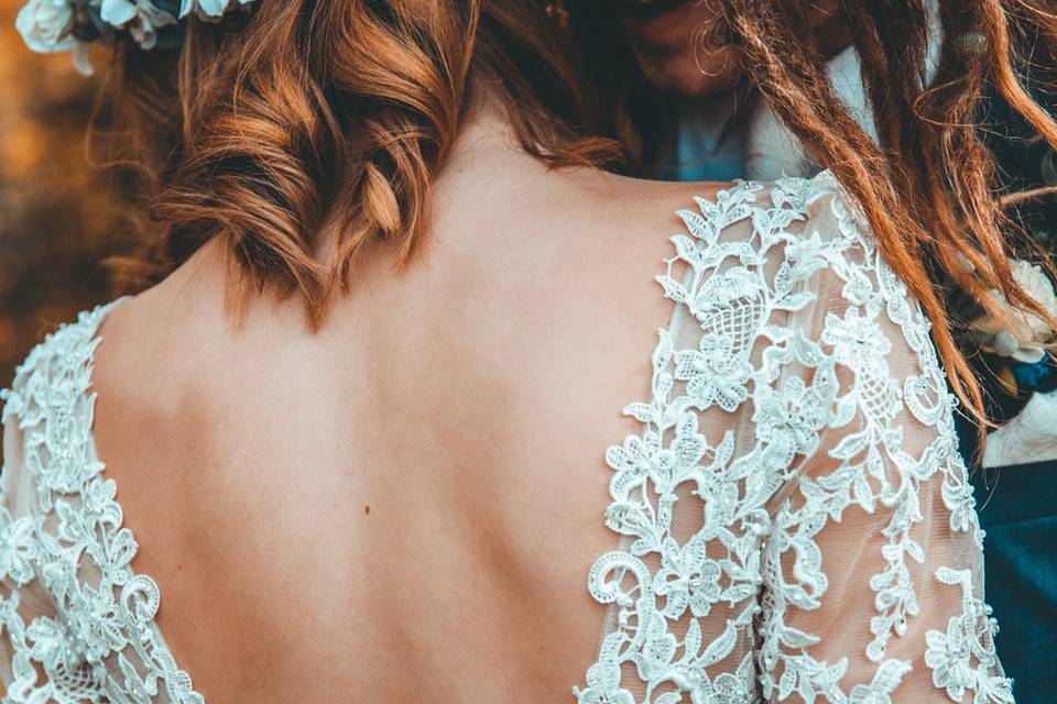 Detalle del vestido de novia