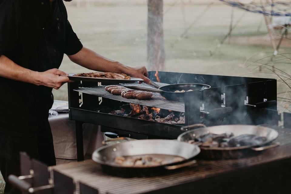 Estand con cocinero