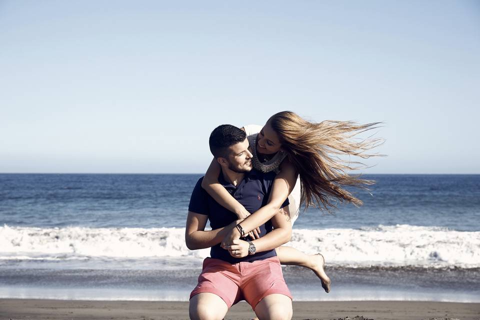 Sesión de pareja en la playa