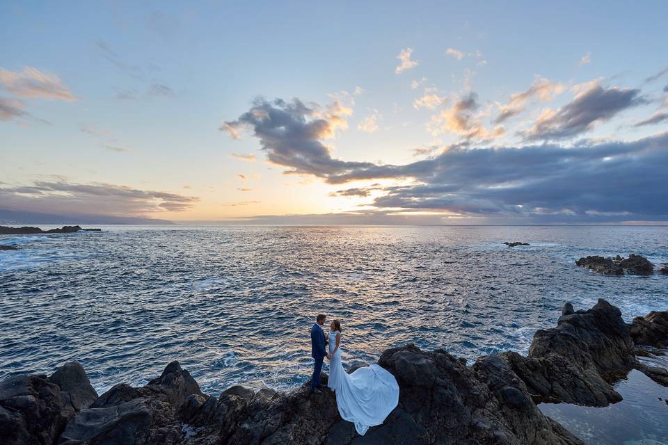 Postboda al lado del mar