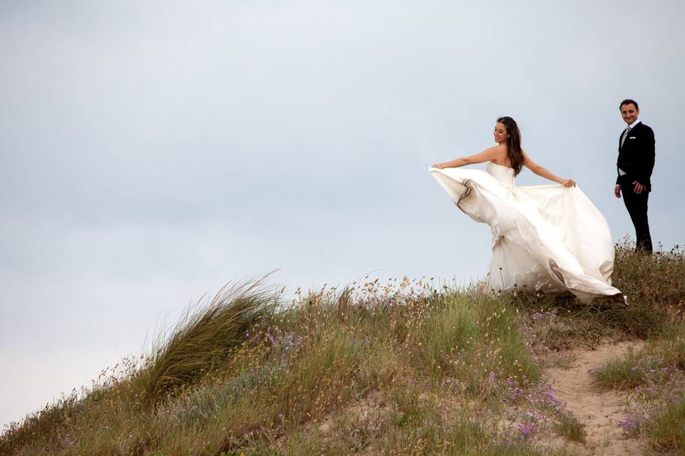 Postboda en las dunas