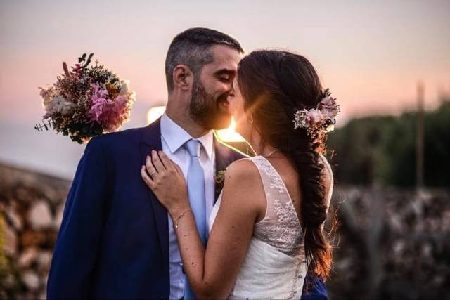 Recogido de novia con trenza
