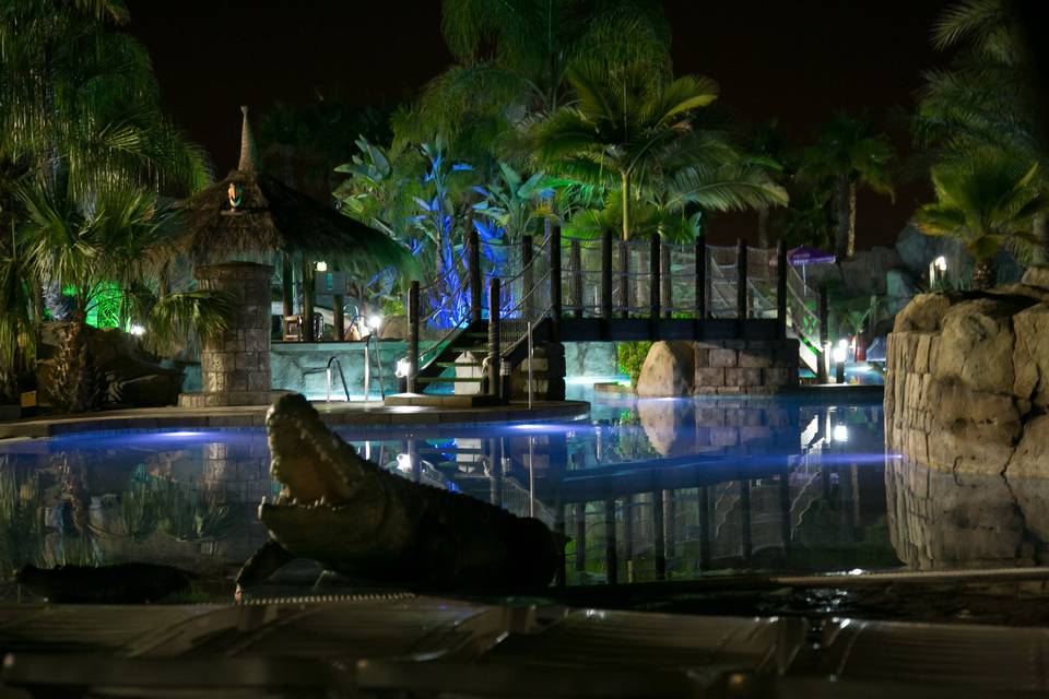 Piscina de noche