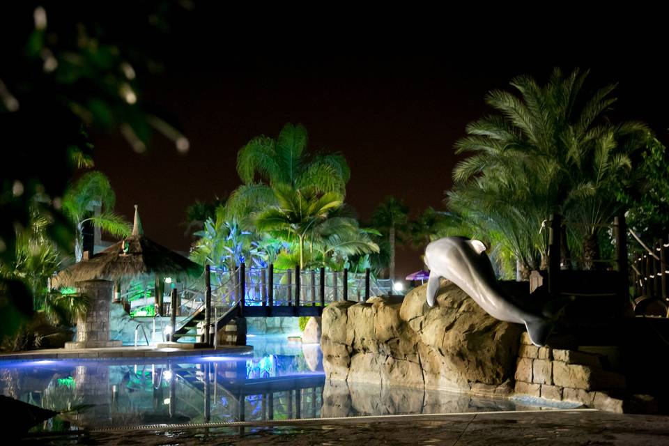 Piscina de noche