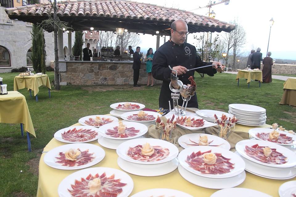 Cortador de jamón en lunch