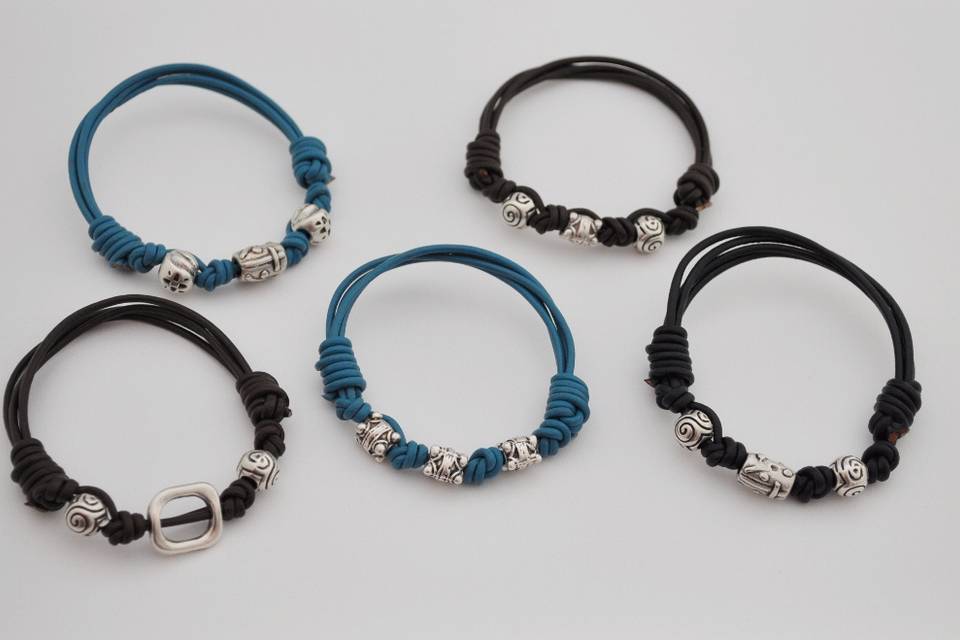 Pulseras cuero hombre