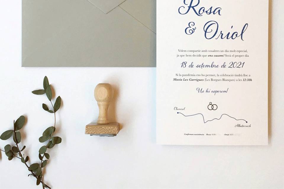Invitación Rosa & Oriol