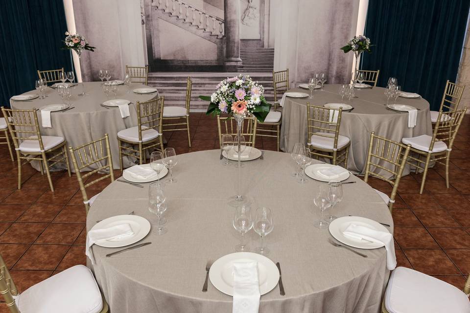 Mesas del salón de celebración