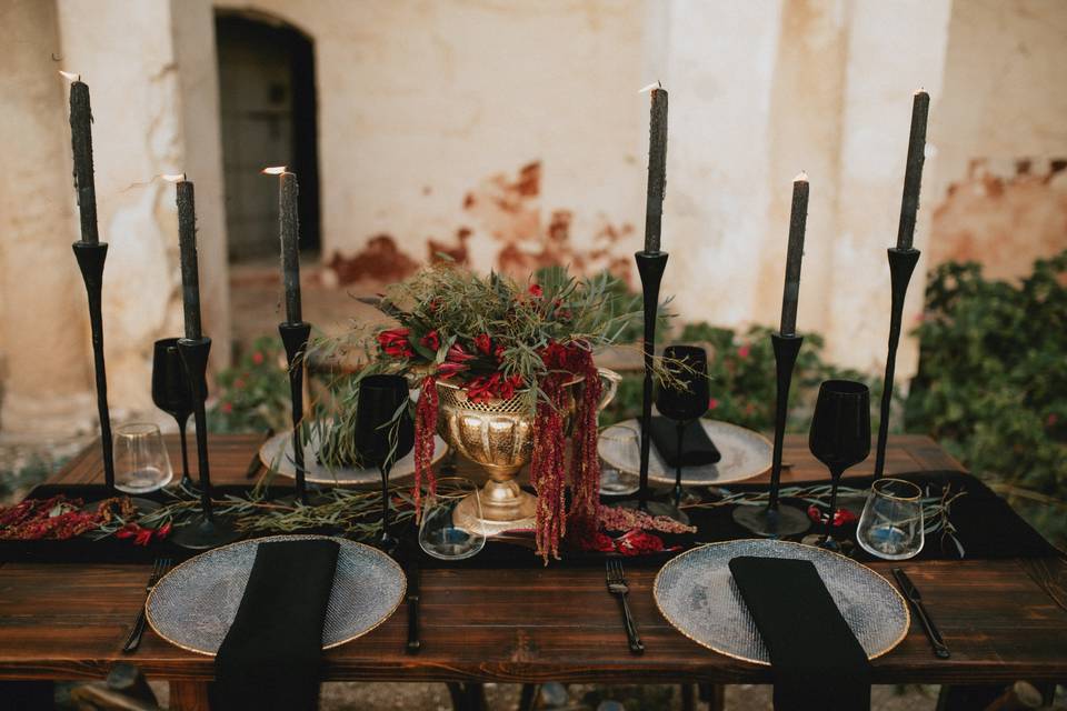 Boda de estilo gótico romántico