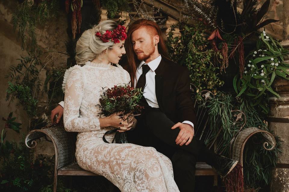 Boda de estilo gótico romántico