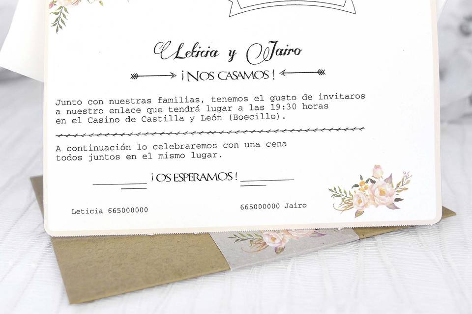 Invitación de boda