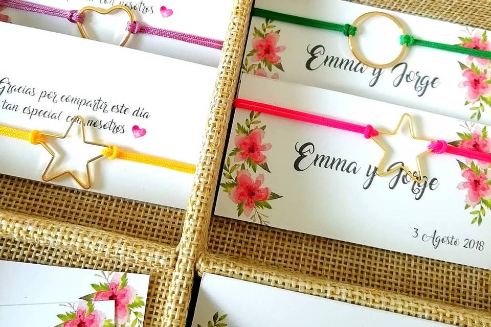 Pulseras para invitadas boda