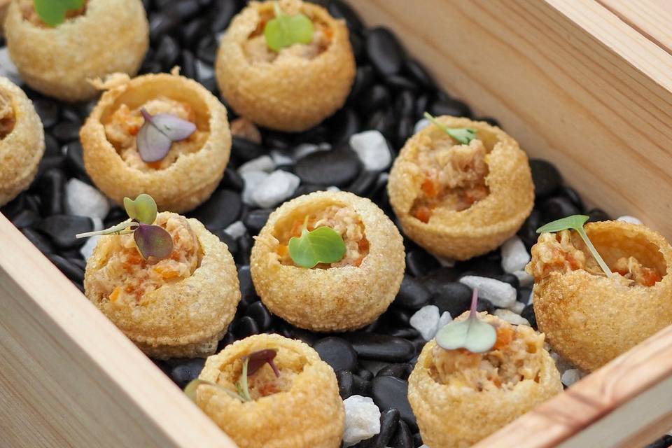 Pani puri de capón de Villalba