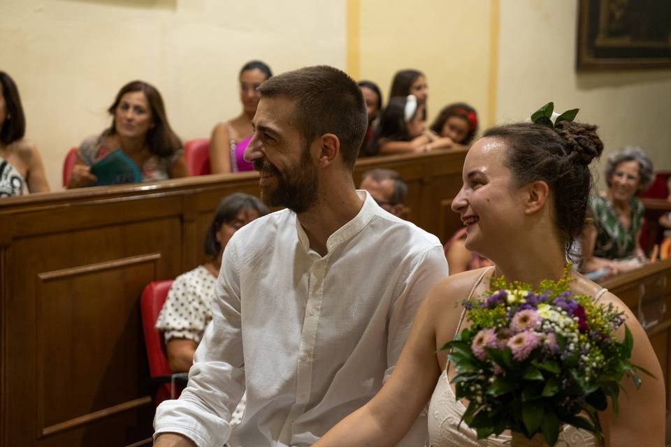 Novios en la ceremonia