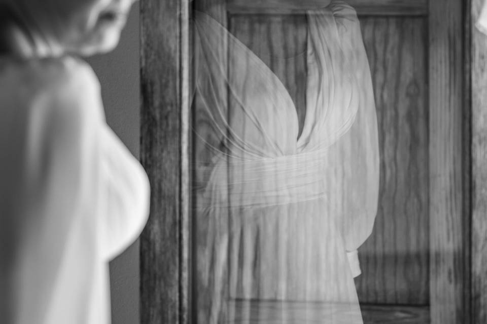 Reflejo del vestido de novia