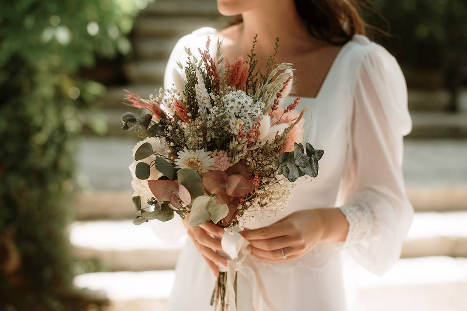 Ramo de novia de flor preservada