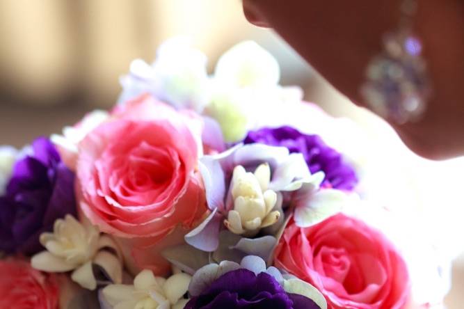 Bouquet de lisianthus rosa nardo