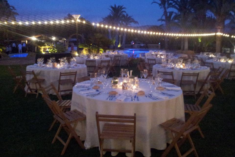 Banquete boda de noche