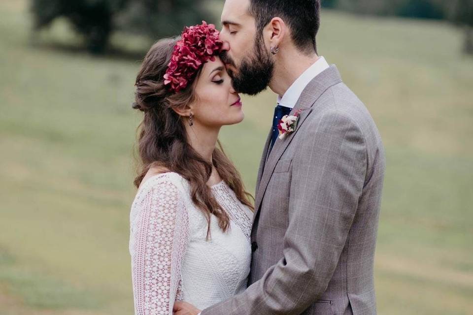 Diadema de hortensias