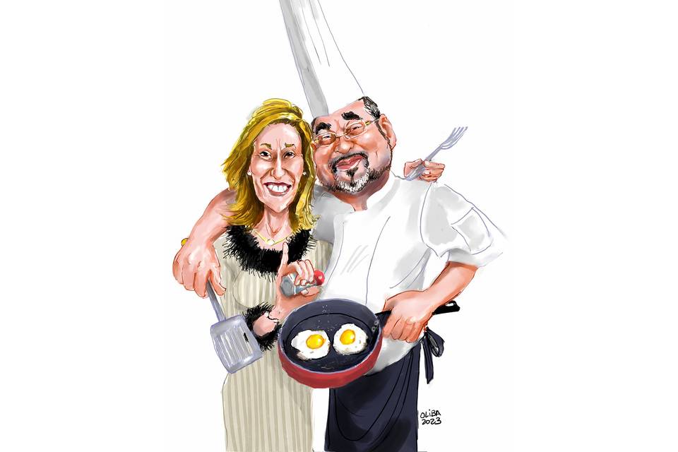 Caricatura encargo boda