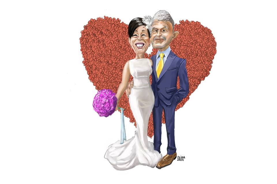 Caricatura digital pareja