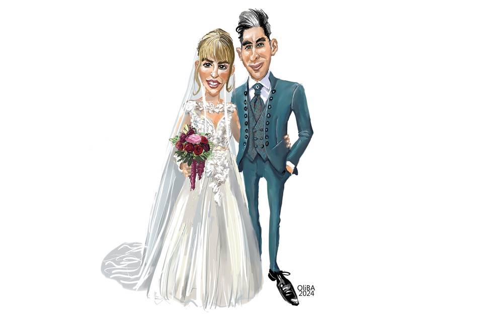 Oliba caricatura novios