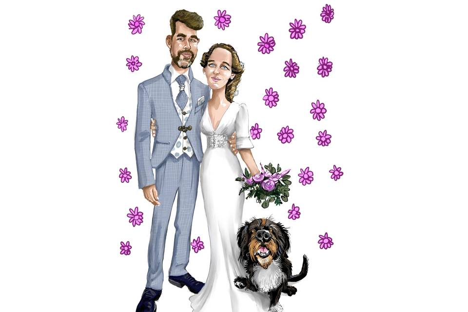 Dibujo estilo caricatura color