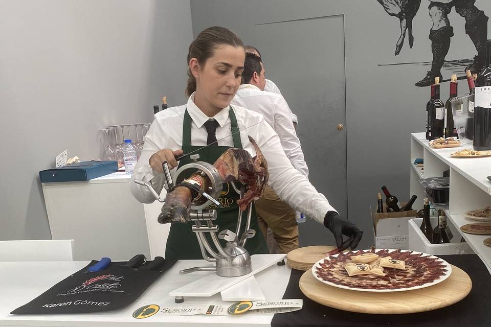 Corte de jamón para feria