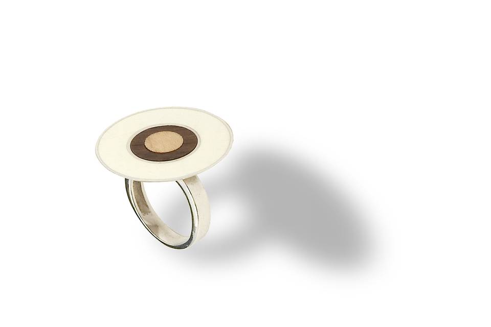 Anillo plata y madera