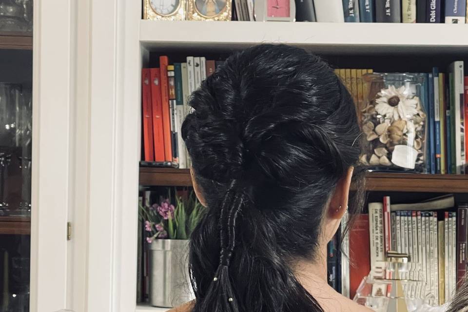 Coleta Boho + trenza infinita