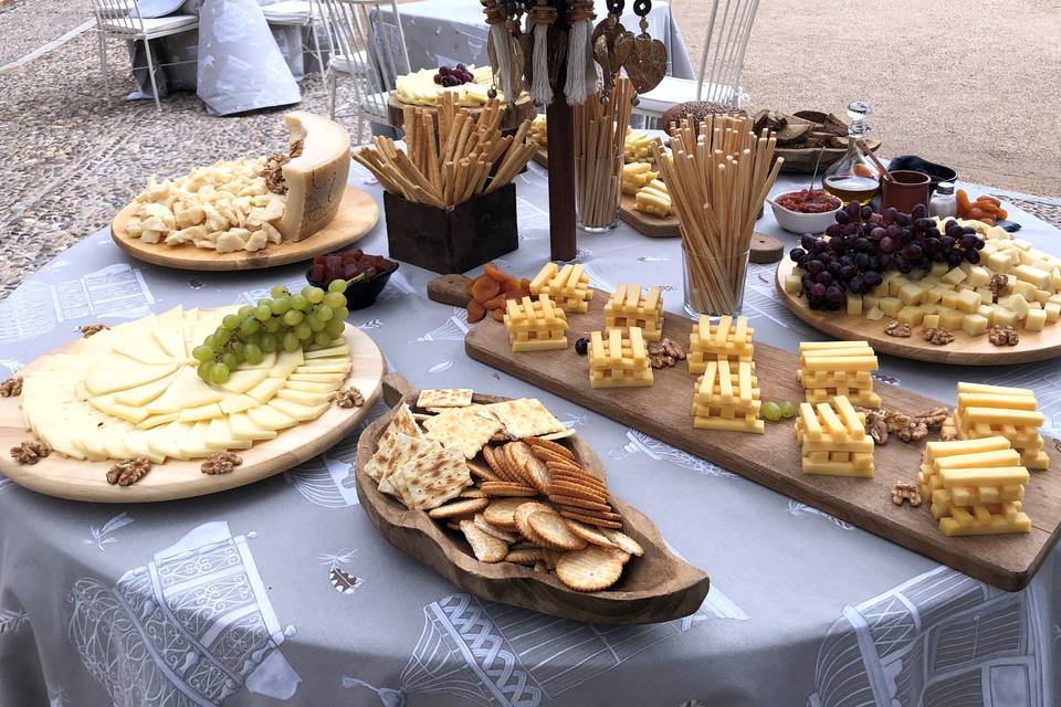 Mesa de quesos variados