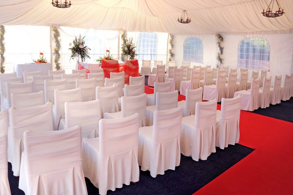 Carpa para la ceremonia civil