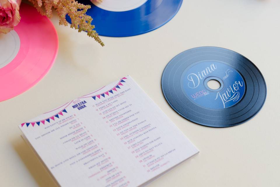 Cd forma vinilo música