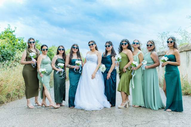 Novia y damas de honor