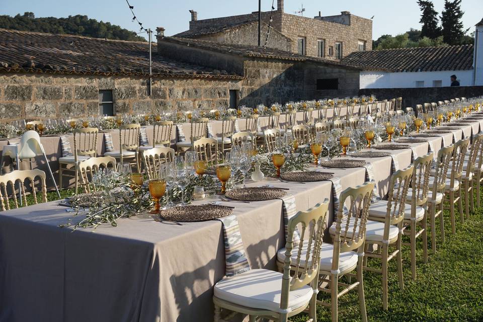 Banquete en zona de jardín