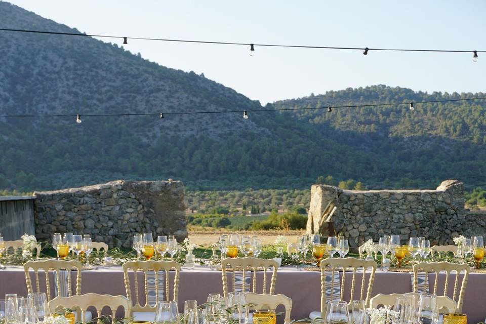 Banquete en zona de jardín