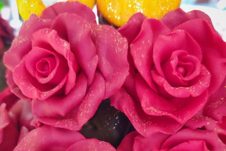 Rosas de fondant