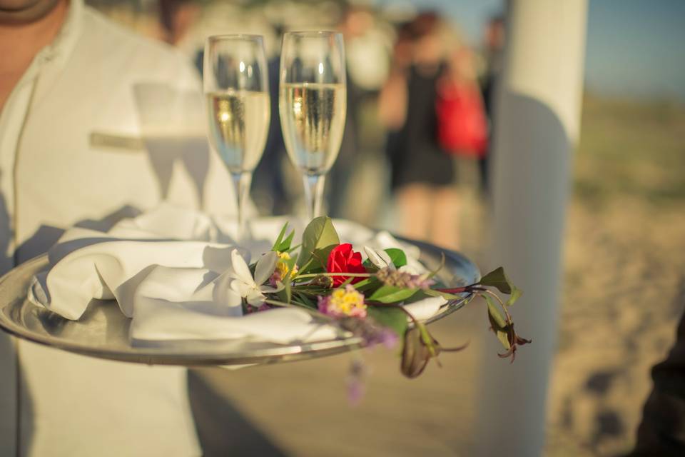 Detalle de boda en la playa