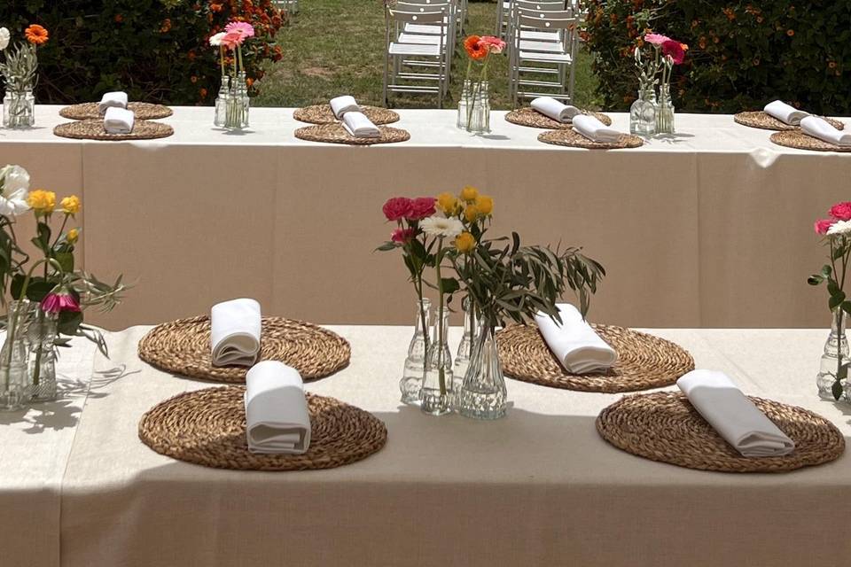 Detalle de comida en el jardín